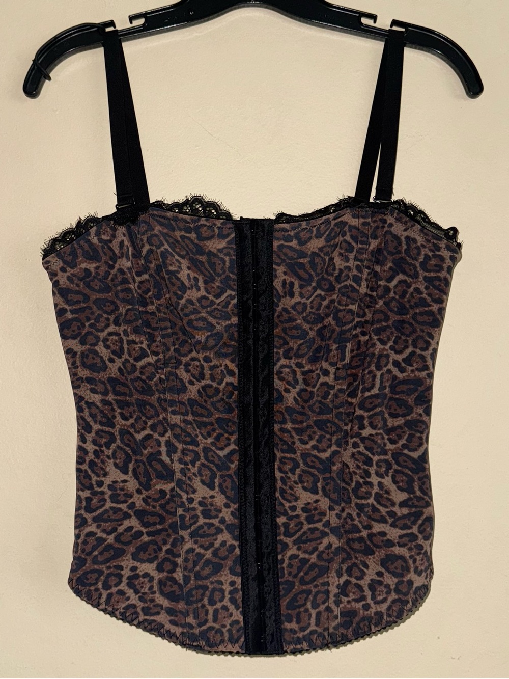 Popilush Brown Leopard Lace Detachable Strap Corset Bustier Tank Size L NWOT! - Picture 5 of 11